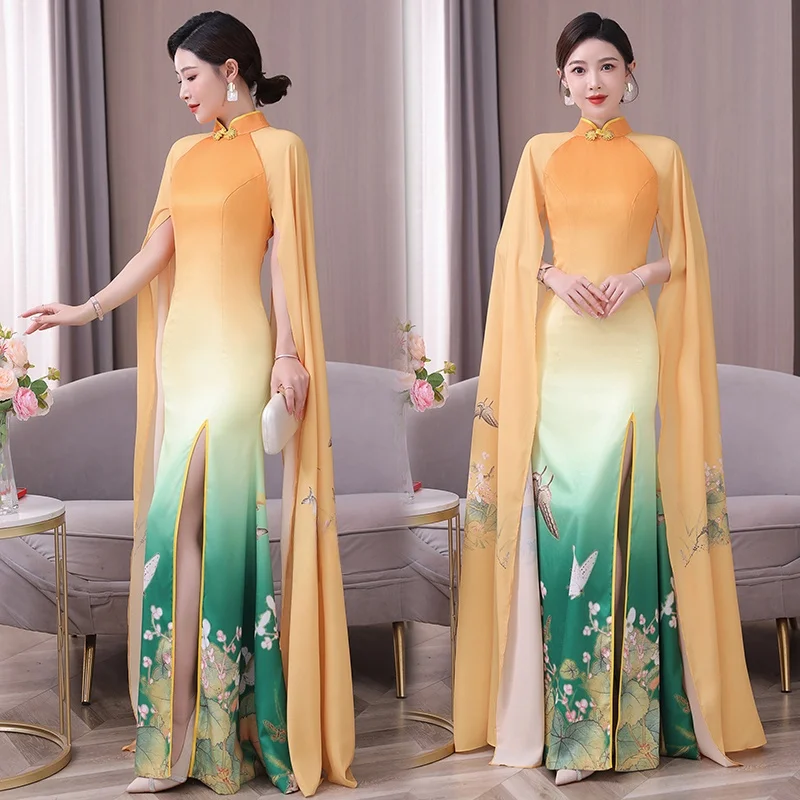 New Chinese Style Reformed Dance Performance T-Shirt Stage Show Etiquette Car Show Flag Dress Competition Middle Ag...
New Chinese Style Reformed Dance Performance T-Shirt Stage Show Etiquette Car Show Flag Dress Competition Middle Ag...