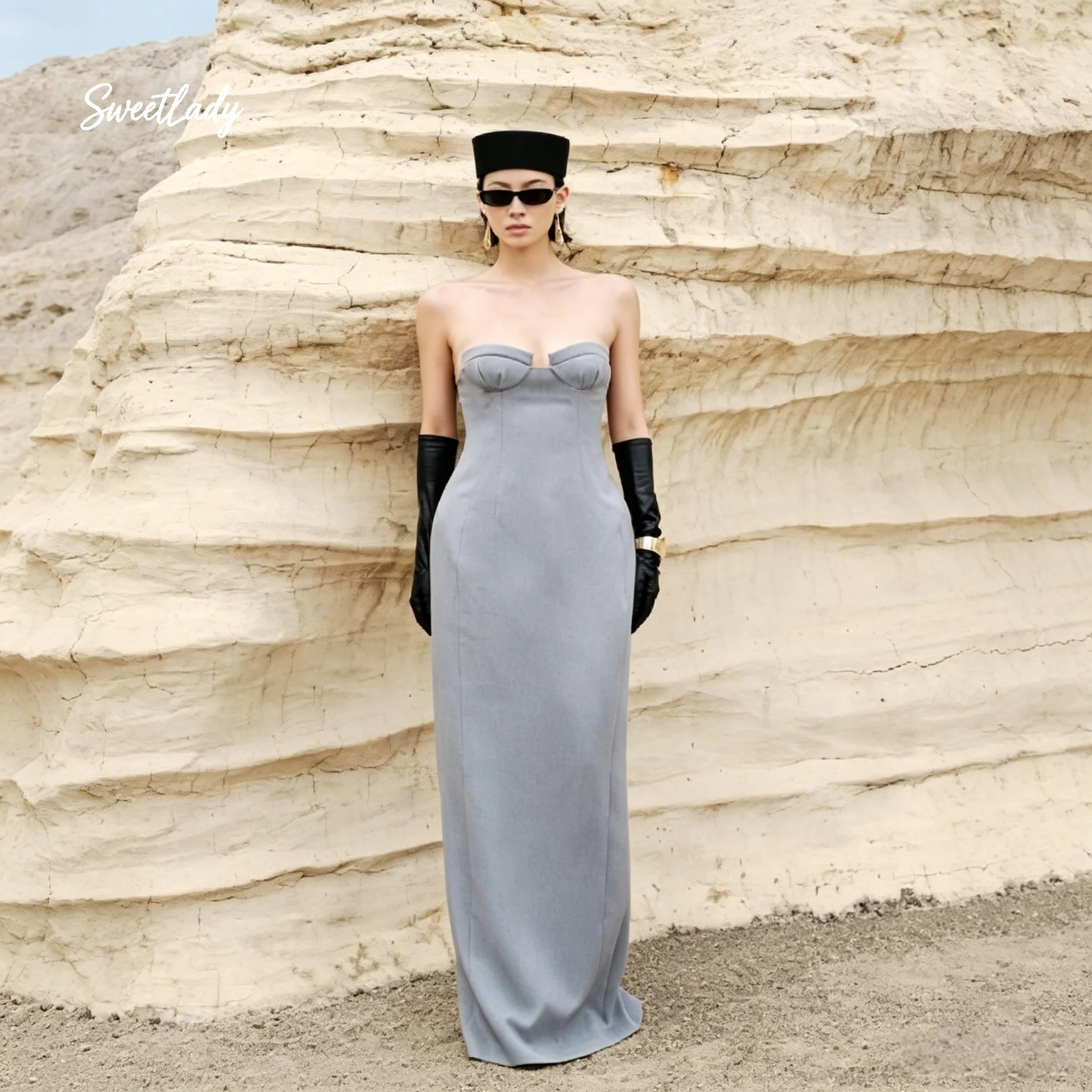 SweetLady Grey Strapless Bustier Midi Maxi Dress Structured Bodycon Wool Blend Formal Evening Party Gown
SweetLady Grey Strapless Bustier Midi Maxi Dress Structured Bodycon Wool Blend Formal Evening Party Gown