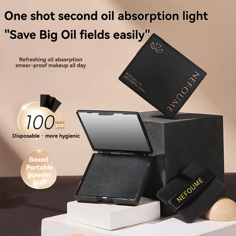 100-Pack Bamboo Charcoal Oil-Absorbing Sheets
100-Pack Bamboo Charcoal Oil-Absorbing Sheets