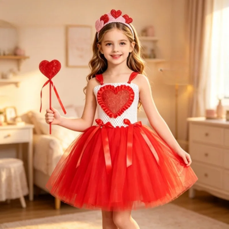 Red Heart-themed Princess Tulle Tutu Dress for Girls, Kids' Outfit for Holiday Parties, Ideal for Birthdays and Valentine's Day
Red Heart-themed Princess Tulle Tutu Dress for Girls, Kids' Outfit for Holiday Parties, Ideal for Birthdays and Valentine's Day