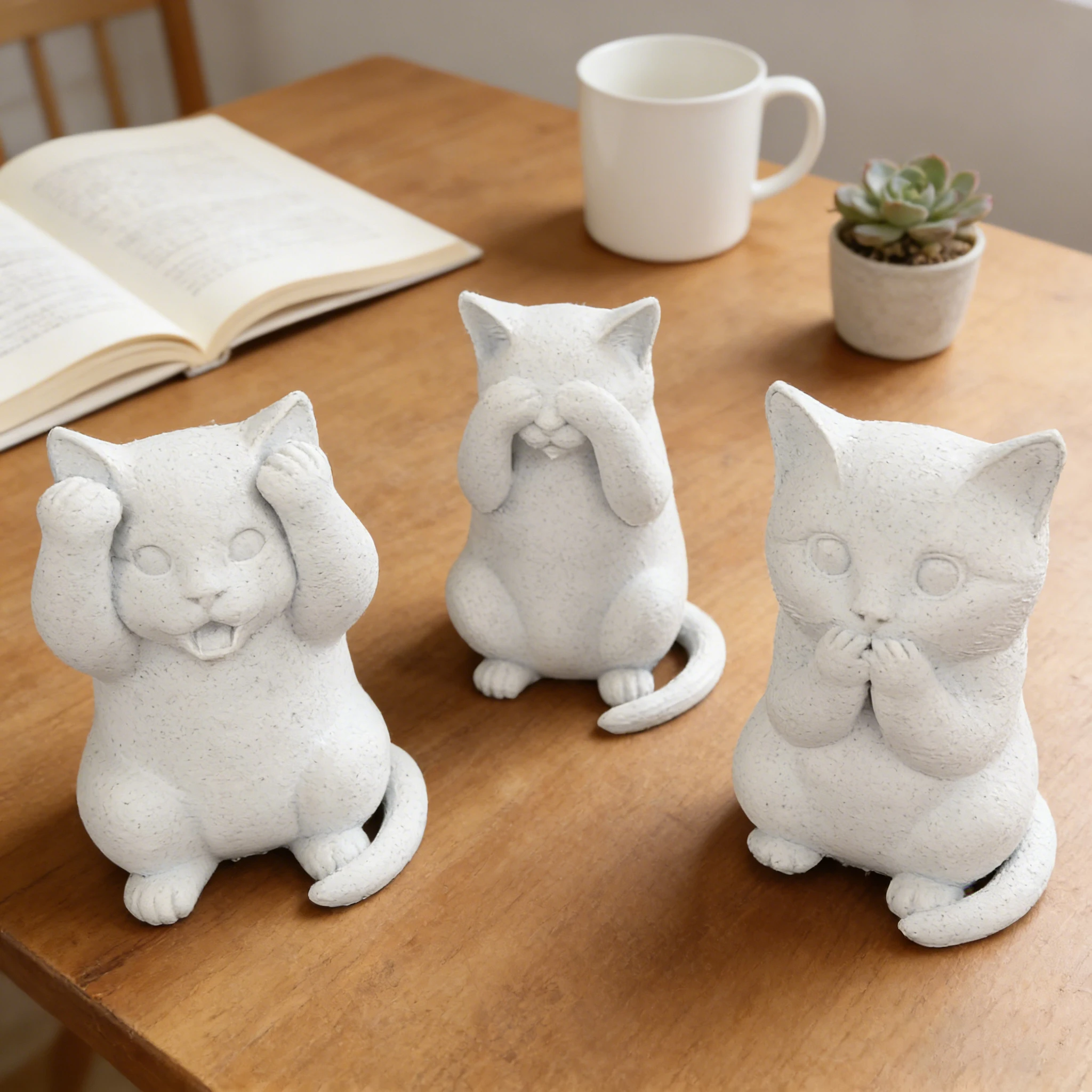 Трансграничные черно-белые фигурки кошек без тремя фигурок для темных милых сценариев настольных украшений
Трансграничные черно-белые фигурки кошек без тремя фигурок для темных милых сценариев настольных украшений