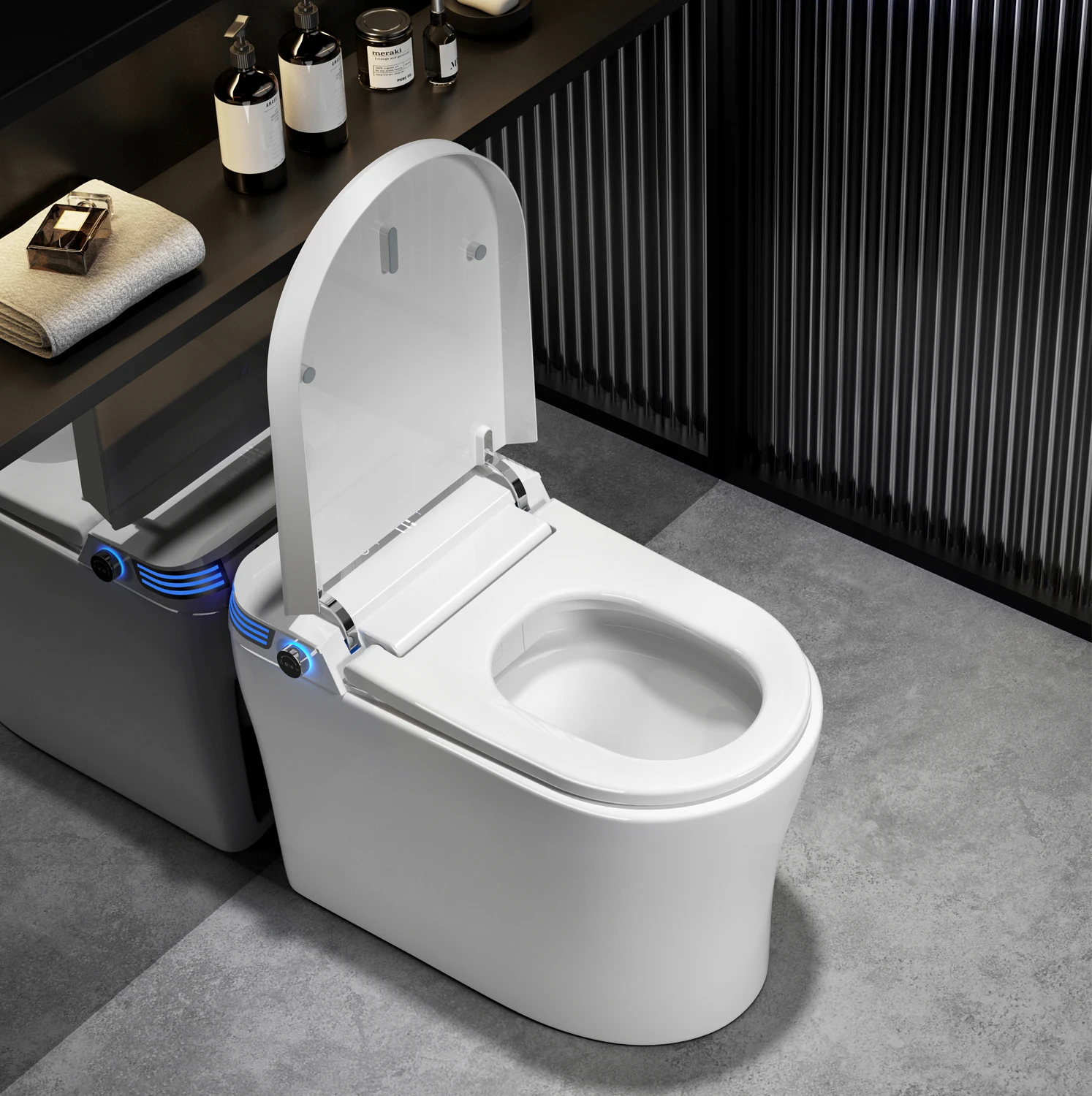 High Quality Watermark Siphon Jet Flushing Type Ceramic Smart Toilet Intelligent Toilet
High Quality Watermark Siphon Jet Flushing Type Ceramic Smart Toilet Intelligent Toilet