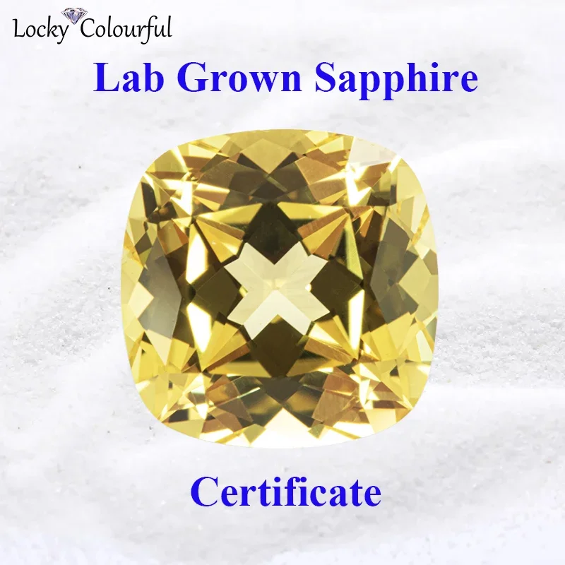 Lab Grown Sapphire Square Cushion Shape Charm VVS1 Yellow Color Beads for Diy Jewelry Making Pendant Selectable AGL Certificate
Lab Grown Sapphire Square Cushion Shape Charm VVS1 Yellow Color Beads for Diy Jewelry Making Pendant Selectable AGL Certificate