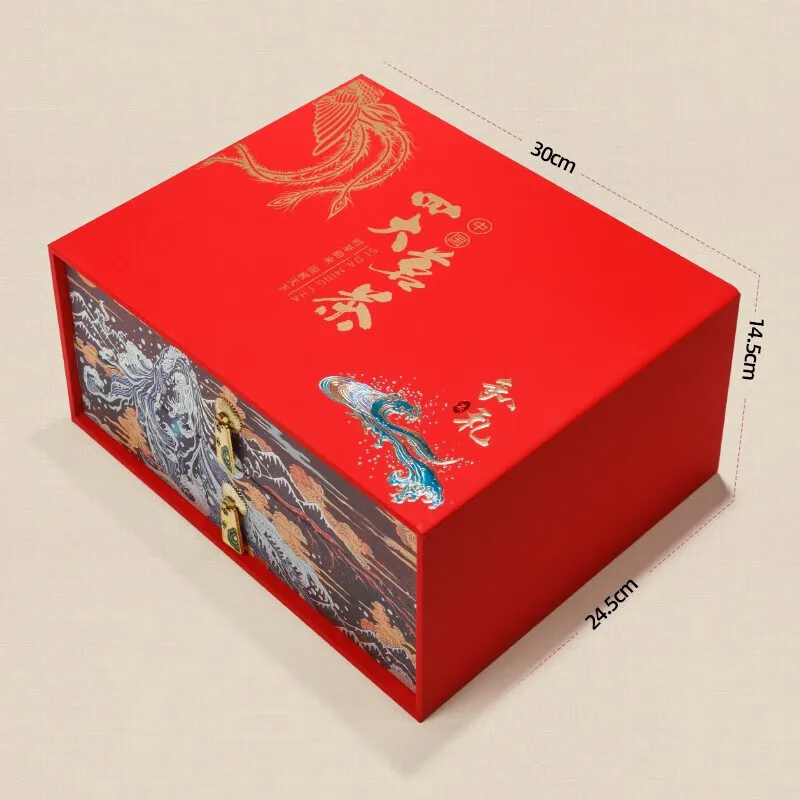 Высококачественный китайский чайный набор The Four Great, новинка, Tieguanyin Dahongpao 670 г, красная, Экологически чистая пустая подарочная коробка
Высококачественный китайский чайный набор The Four Great, новинка, Tieguanyin Dahongpao 670 г, красная, Экологически чистая пустая подарочная коробка