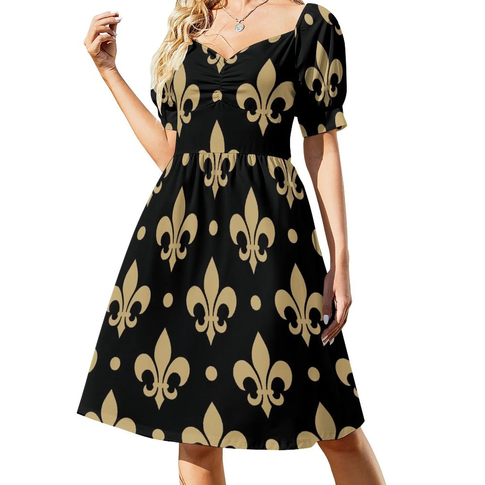 Gold & Black Fleur de Lis - Saints Fans Louisiana Short Sleeved Dress wedding dresses for woman clothing women summer 2025 Dress
Gold & Black Fleur de Lis - Saints Fans Louisiana Short Sleeved Dress wedding dresses for woman clothing women summer 2025 Dress