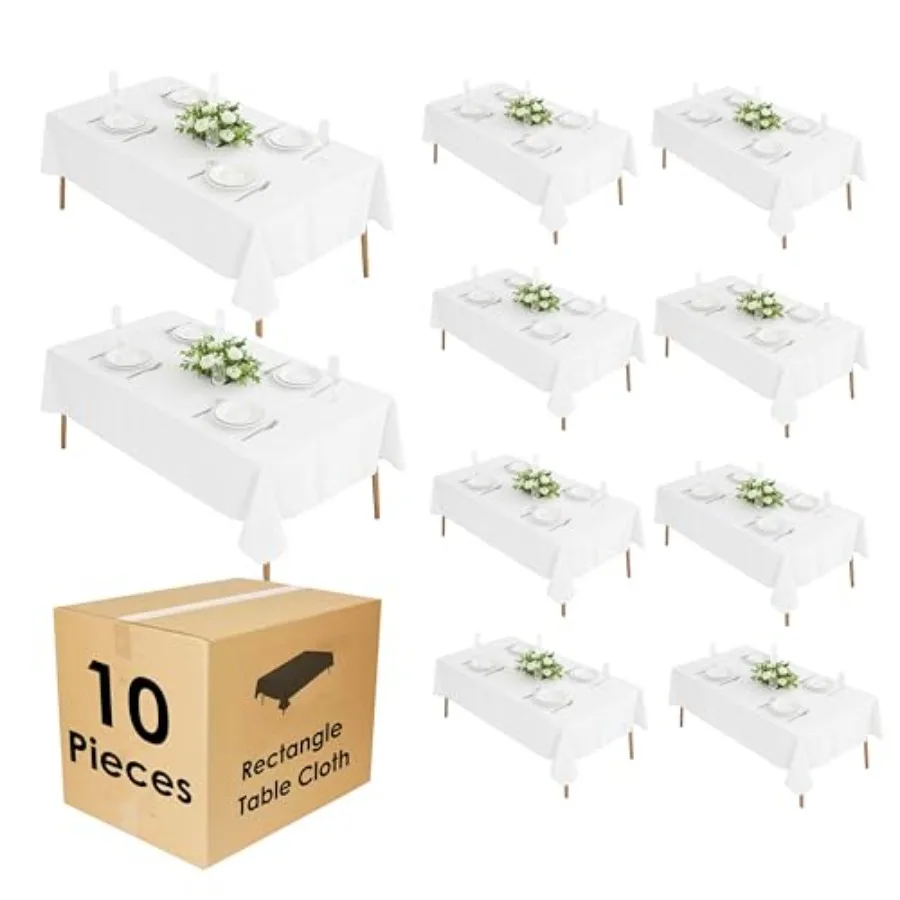 10 Pack 60 x 102 Inch Rectangle Tablecloth Polyester Fabric Washable Table Cloth for Home Party Wedding or Restaurant Use
10 Pack 60 x 102 Inch Rectangle Tablecloth Polyester Fabric Washable Table Cloth for Home Party Wedding or Restaurant Use