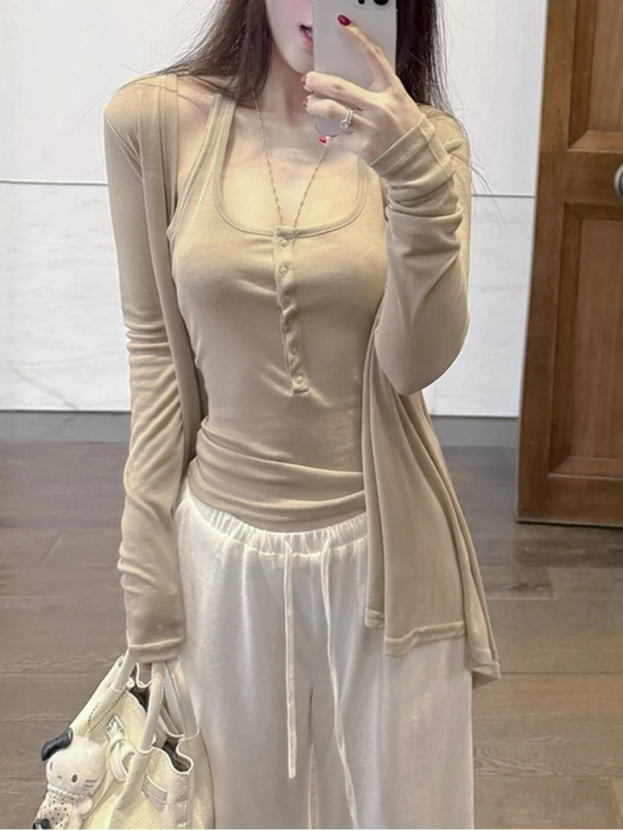 Pure Desire Spicy Girl Vest Inner Wear Outer Wear Asymmetrical Sun Protection Open Cardigan Set Women's Spring Khaki Top Two-...
Pure Desire Spicy Girl Vest Inner Wear Outer Wear Asymmetrical Sun Protection Open Cardigan Set Women's Spring Khaki Top Two-...