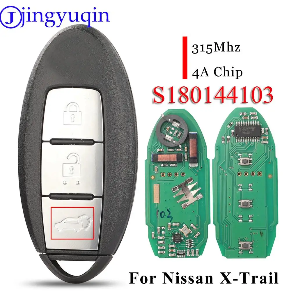 jingyuqin 3 Button SUV Proximity Smart remote Key Fob 433MHz 4A Chip Fccid:S180144103 For Nissan Xtrail X-Trail Rogue 2014-2017
jingyuqin 3 Button SUV Proximity Smart remote Key Fob 433MHz 4A Chip Fccid:S180144103 For Nissan Xtrail X-Trail Rogue 2014-2017