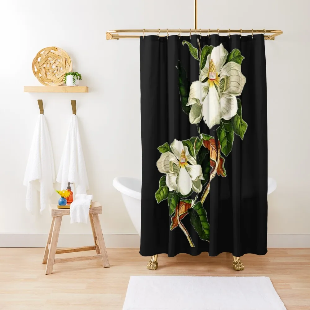 Vintage White Magnolia on Black Background Shower Curtain Shower For Bathroom Shower Bath Waterproof Bath And Anti-Mold Curtain
Vintage White Magnolia on Black Background Shower Curtain Shower For Bathroom Shower Bath Waterproof Bath And Anti-Mold Curtain