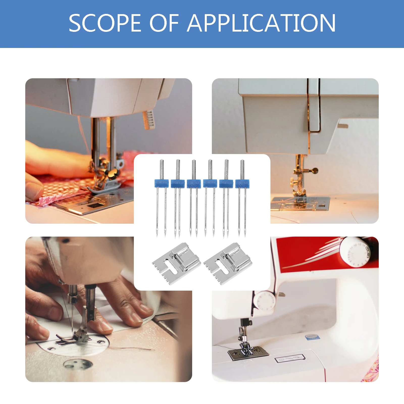 2 Sets Sewing Machine Presser Foot Kit 9 Groove Twin Crimping Foot Set Storage Box Needles for Pintuck
2 Sets Sewing Machine Presser Foot Kit 9 Groove Twin Crimping Foot Set Storage Box Needles for Pintuck