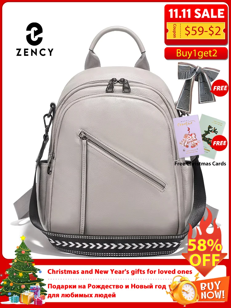 Zency Women's Medium Genuine Leather Backpack Multi-Pockets Rucksack for Travel Work Wide Strap Ladies Shoulder Bag 2025 Trendy
Zency Women's Medium Genuine Leather Backpack Multi-Pockets Rucksack for Travel Work Wide Strap Ladies Shoulder Bag 2025 Trendy