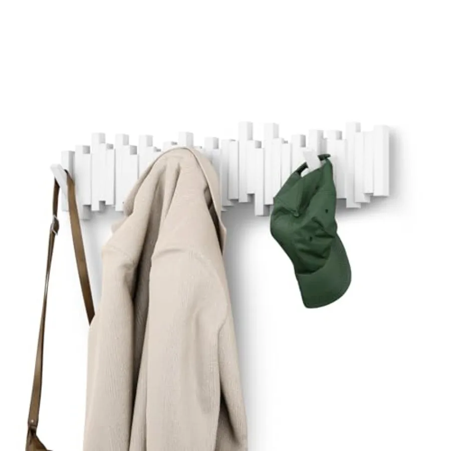 Sticks Wall-Mounted Coat Rack Rail Hook with 8 Retractable Pegs Modern Space-Saving Storage Organizer
Sticks Wall-Mounted Coat Rack Rail Hook with 8 Retractable Pegs Modern Space-Saving Storage Organizer