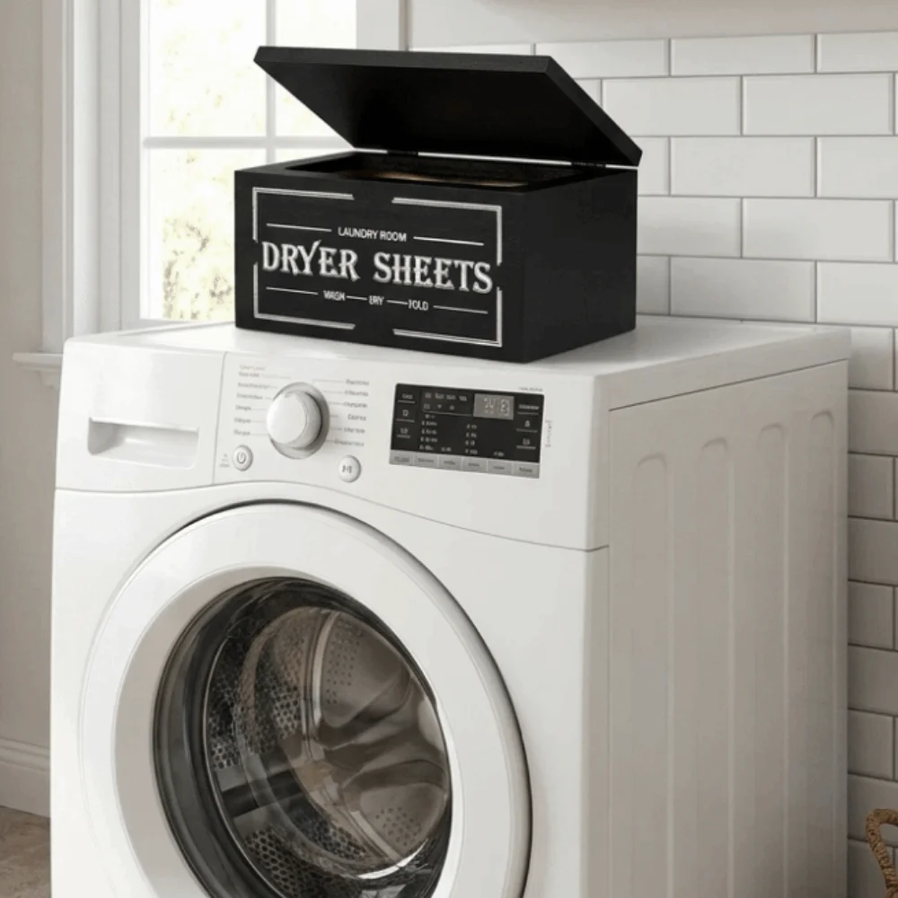 Wooden Dryer Sheet Dispenser Large Capacity Dust-proof Softener Sheets Dispenser Rustic with Lid Laundry Organizer
Wooden Dryer Sheet Dispenser Large Capacity Dust-proof Softener Sheets Dispenser Rustic with Lid Laundry Organizer