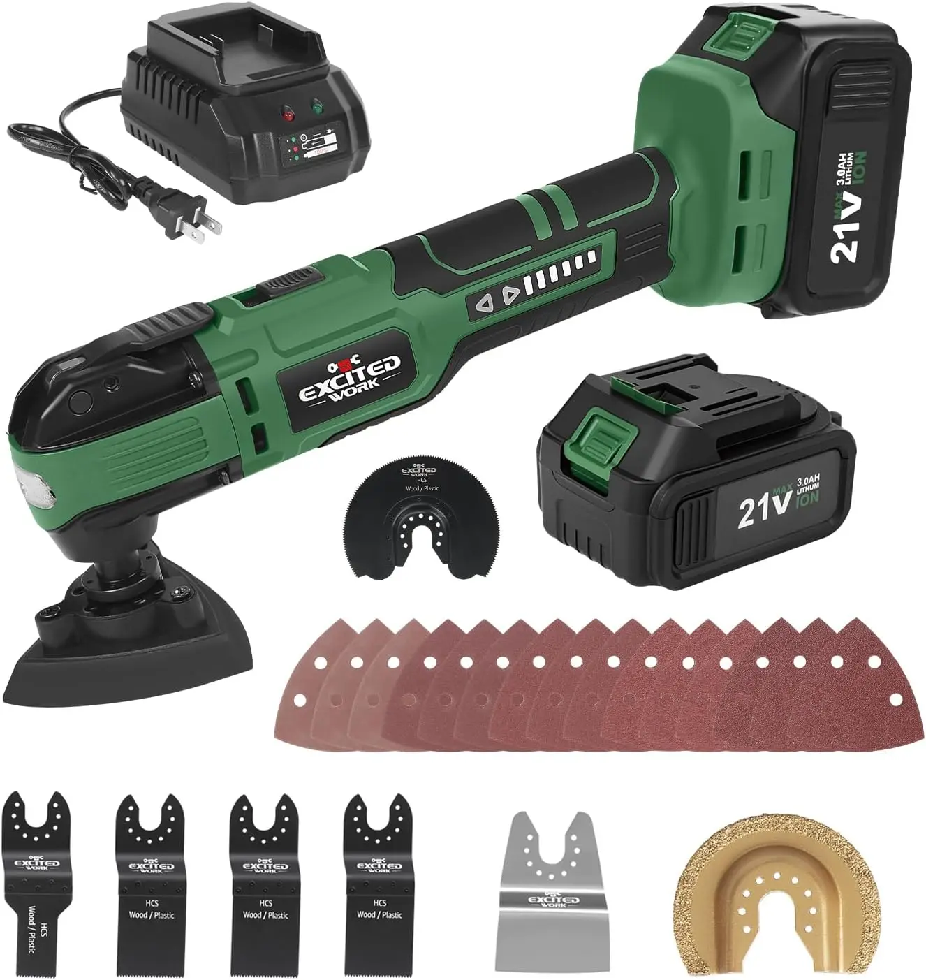 Brushless Oscillating Multitool Kit with 6-Speed Control, 2 Batteries & Accessories for Cutting, Grinding, Sanding
Brushless Oscillating Multitool Kit with 6-Speed Control, 2 Batteries & Accessories for Cutting, Grinding, Sanding