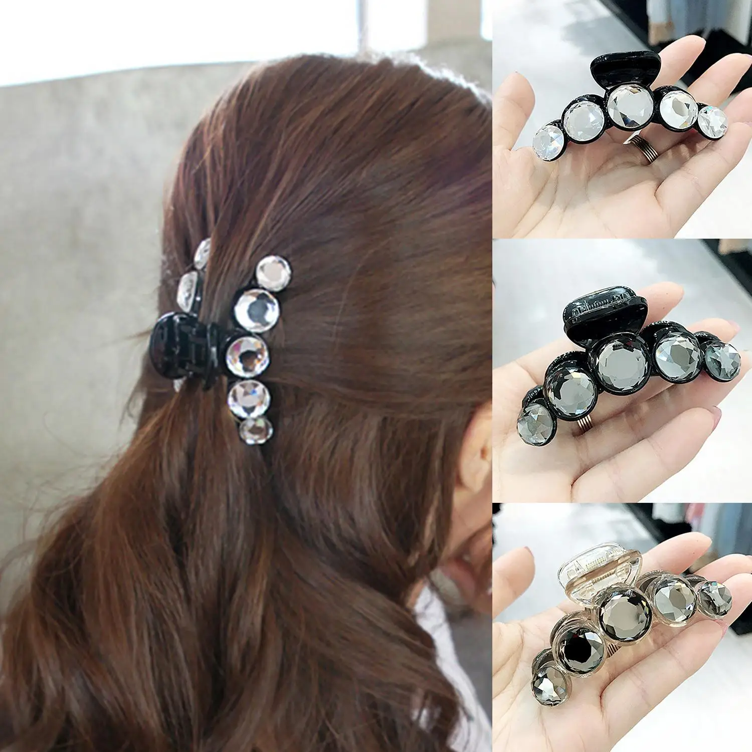 Women Plastic Crystal Hair Crab Plastic Hair Claws Clamp Top Gripper Crystal Rhinestone Hairpins Hair Clip
Women Plastic Crystal Hair Crab Plastic Hair Claws Clamp Top Gripper Crystal Rhinestone Hairpins Hair Clip