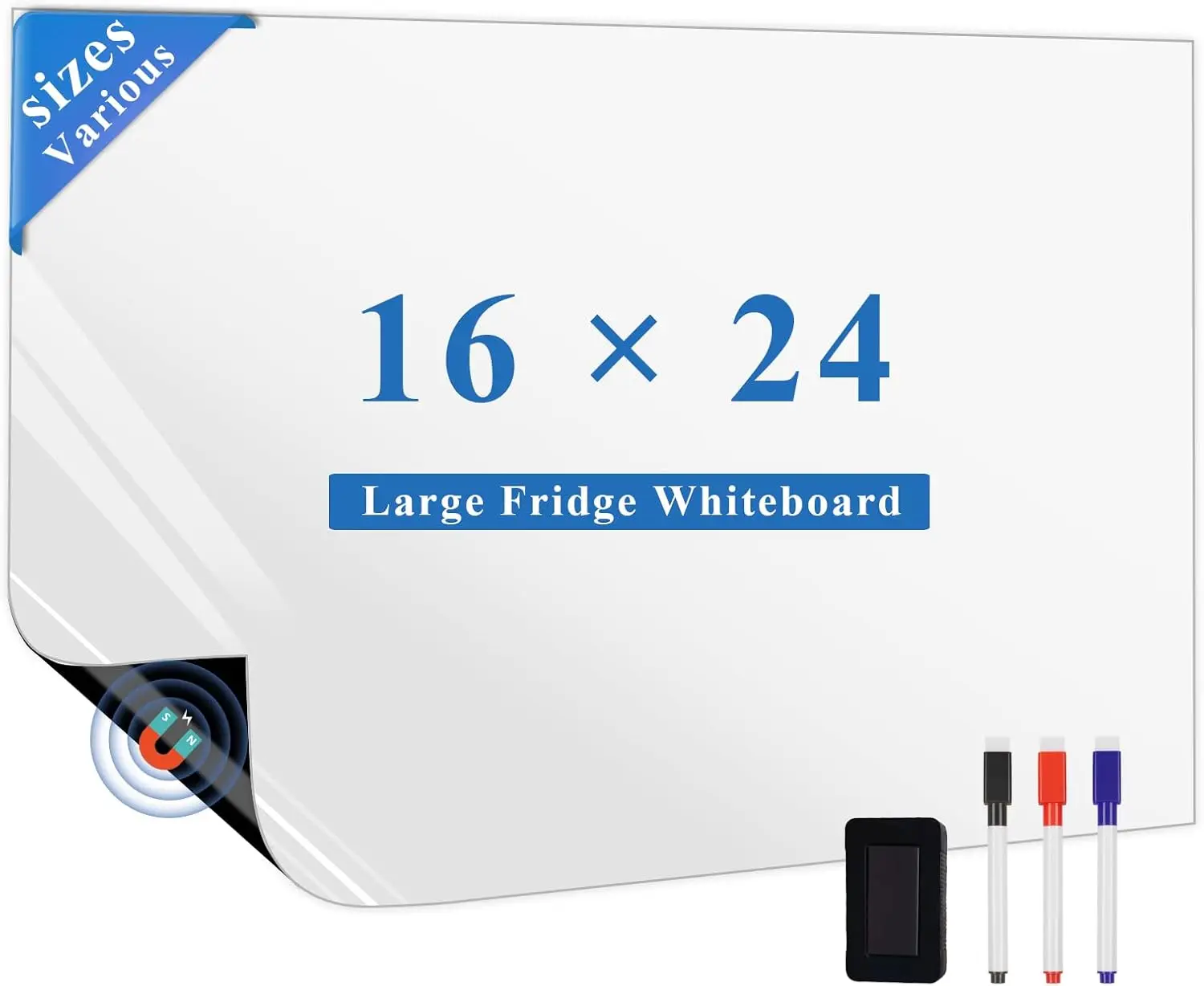 Magnetic Fridge White Board Paper, 16" x 24" Large Dry Erase Board Sheet with Super Strong Magnetism and Easy-Wipe Surface for
Magnetic Fridge White Board Paper, 16" x 24" Large Dry Erase Board Sheet with Super Strong Magnetism and Easy-Wipe Surface for