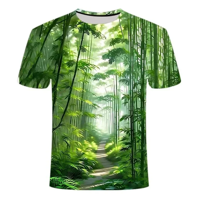 Summer Fashion New Men's Bamboo Forest Printed T-shirt Leisure and Comfortable Short sleeved Round Neck Plus Size Popular Top
Summer Fashion New Men's Bamboo Forest Printed T-shirt Leisure and Comfortable Short sleeved Round Neck Plus Size Popular Top