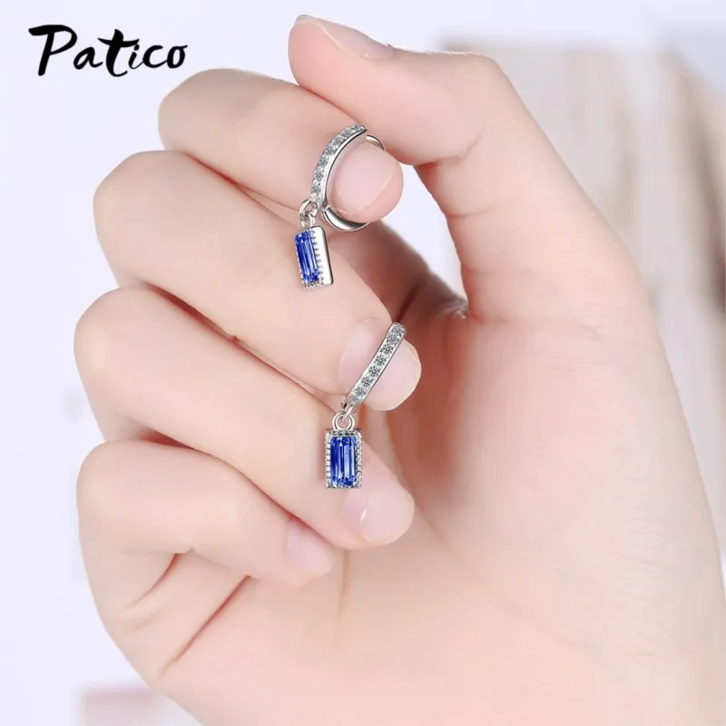 New 925 Sterling Silver Blue Zirconia Stud Earrings for Women Exquisite 925 Sterling Silver Loops Earring Women Fine Jewelry
New 925 Sterling Silver Blue Zirconia Stud Earrings for Women Exquisite 925 Sterling Silver Loops Earring Women Fine Jewelry