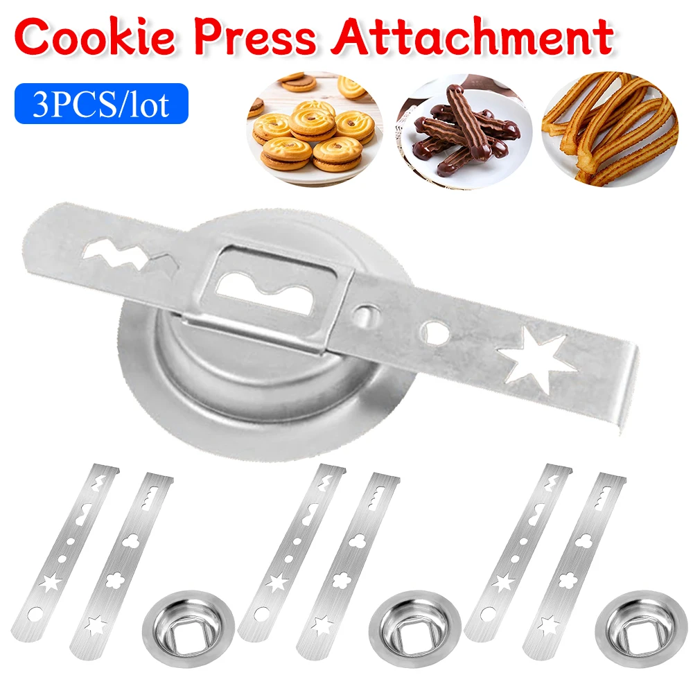 3pcs Cookie Press Attachment Stainless Steel with Connection Ring Cookie Maker Biscuit Attachment for Size 5 Meat Grinder
3pcs Cookie Press Attachment Stainless Steel with Connection Ring Cookie Maker Biscuit Attachment for Size 5 Meat Grinder