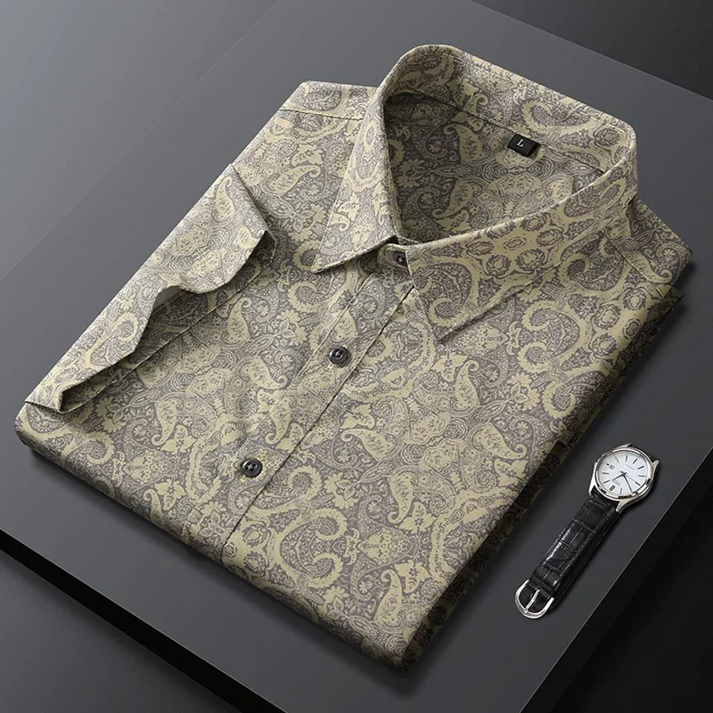 Luxury Print Retro Slim Fit Shirts for Men Summer Short Sleeve Breathable Comfortable Casual Social Shirt Men Clothing 2024
Luxury Print Retro Slim Fit Shirts for Men Summer Short Sleeve Breathable Comfortable Casual Social Shirt Men Clothing 2024