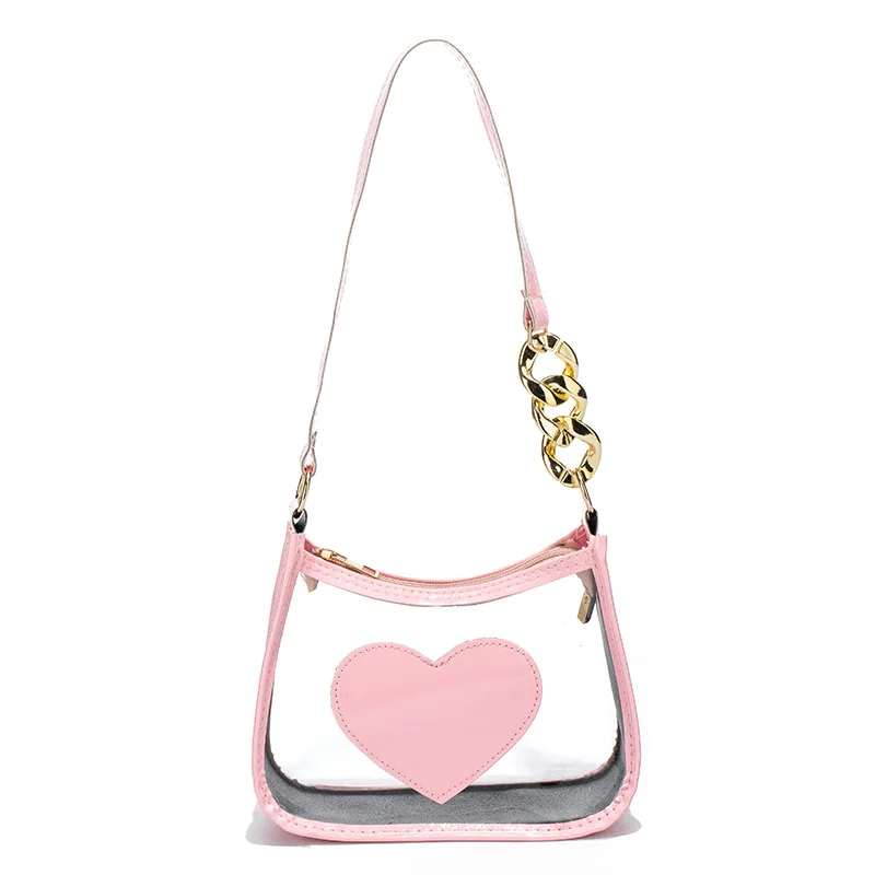 Sweet Love Women's Underarm Bag Sweet Jelly Bag Shoulder Bag Transparent Bag for Women Girls Everyday
Sweet Love Women's Underarm Bag Sweet Jelly Bag Shoulder Bag Transparent Bag for Women Girls Everyday