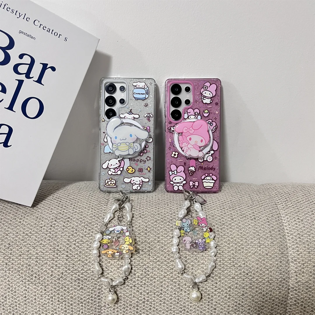 Cute Cinnamoroll melody Magnetic Stand Holder Phone Case For Samsung Galaxy S25 S24 S23 Ultra FE 3D Pearl Bracelet Strap Cover
Cute Cinnamoroll melody Magnetic Stand Holder Phone Case For Samsung Galaxy S25 S24 S23 Ultra FE 3D Pearl Bracelet Strap Cover