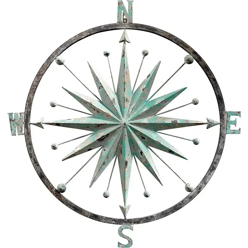 Home Decor's Premium Handmade Verdigris Compass Rose Aluminum Wall Sculpture Pointer Dial Navigation Positioning Equipment
Home Decor's Premium Handmade Verdigris Compass Rose Aluminum Wall Sculpture Pointer Dial Navigation Positioning Equipment