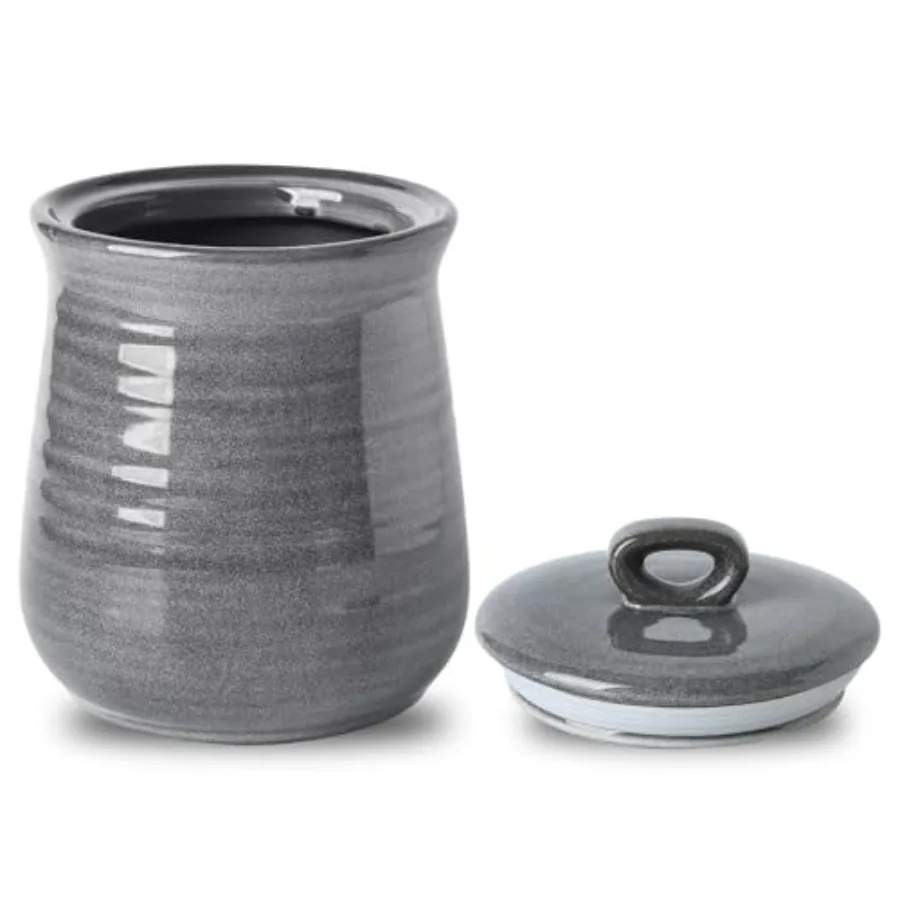 Large Ceramic Coffee Canister with Airtight Lid 80 FL OZ Grey Porcelain Food Storage Container Farmhouse Kitchen Countertop Jar
Large Ceramic Coffee Canister with Airtight Lid 80 FL OZ Grey Porcelain Food Storage Container Farmhouse Kitchen Countertop Jar