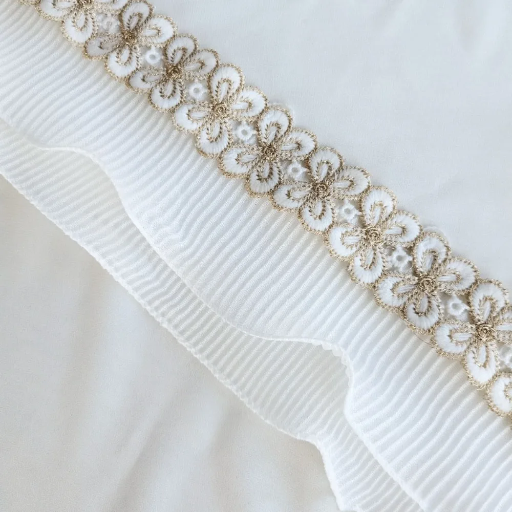 15 Yards White Pearl Decor Curtain Beaded Fringe Trim Pleated Chiffon Butterfly Flower Needlework Lace Edge Trim
15 Yards White Pearl Decor Curtain Beaded Fringe Trim Pleated Chiffon Butterfly Flower Needlework Lace Edge Trim