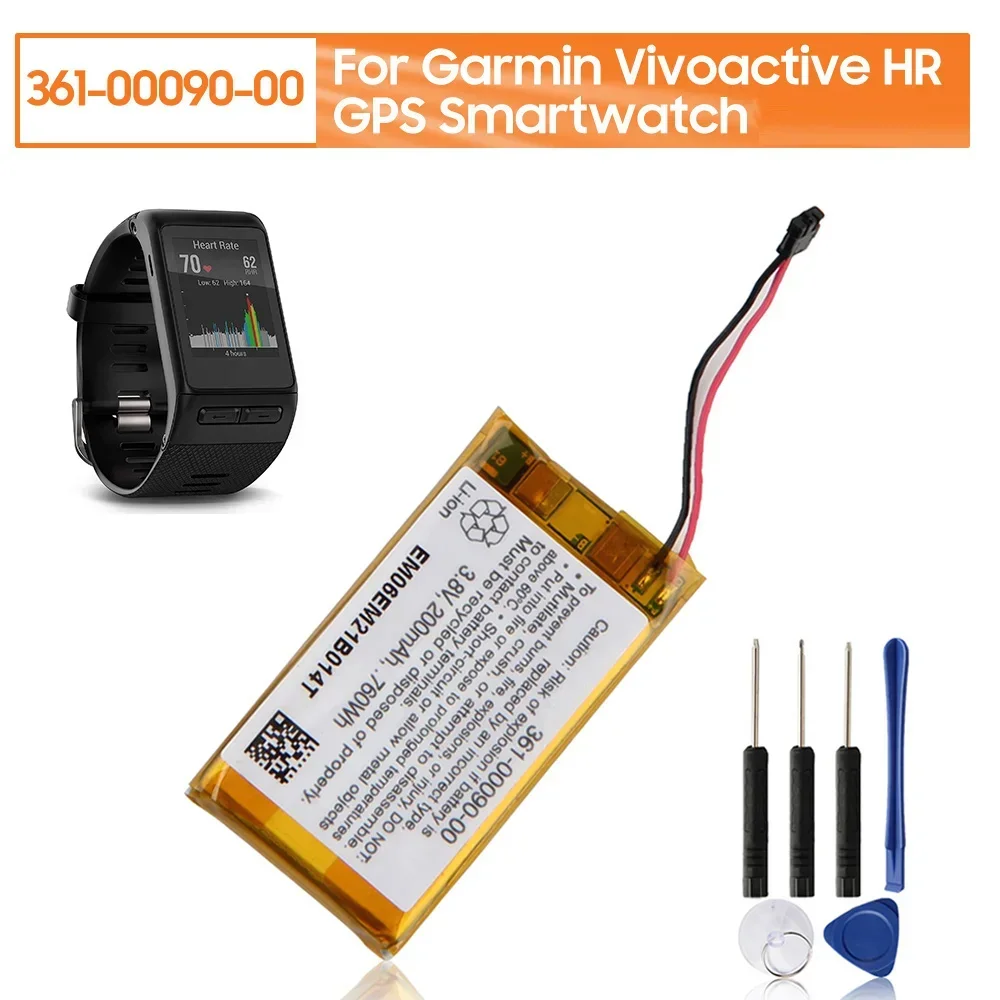 Сменный аккумулятор 361-00090-00 для Garmin Vivoactive HR GPS, аккумулятор для умных часов 200 мАч
Сменный аккумулятор 361-00090-00 для Garmin Vivoactive HR GPS, аккумулятор для умных часов 200 мАч