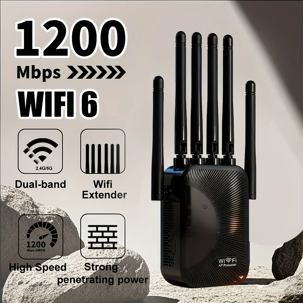 Long-Range WiFi Extender Booster Ethernet Port 1200 Square Feet Coverage Supports 55 Devices Easy Setup High-Performance Antenna
Long-Range WiFi Extender Booster Ethernet Port 1200 Square Feet Coverage Supports 55 Devices Easy Setup High-Performance Antenna