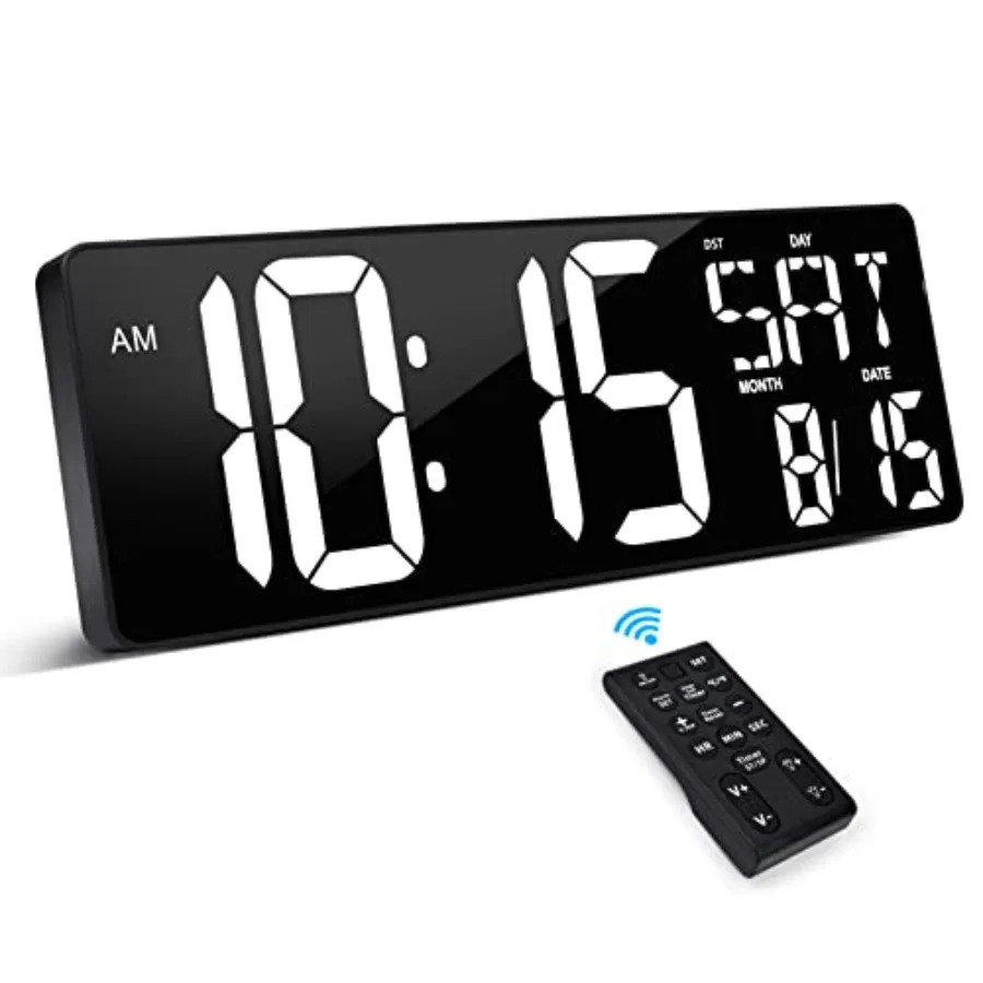 Large Digital Wall Clock with Remote Control, 17.2 Inch LED Large Display Count Up and Down Timer, Adjustable Brightness Plug-i
Large Digital Wall Clock with Remote Control, 17.2 Inch LED Large Display Count Up and Down Timer, Adjustable Brightness Plug-i
