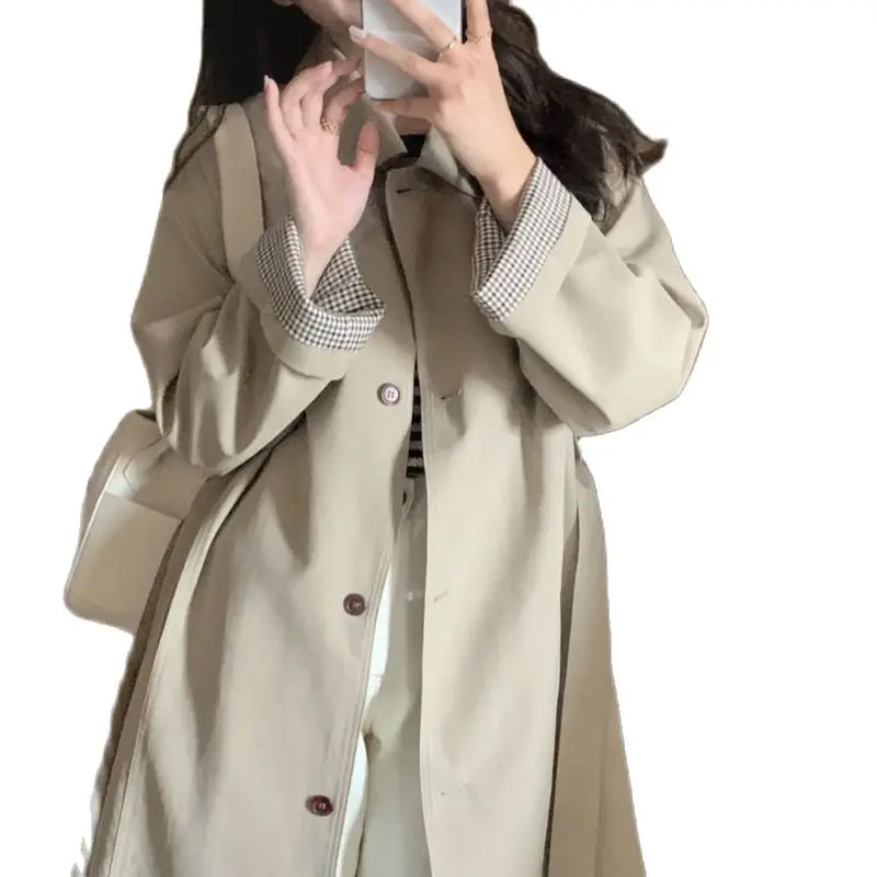 Women's Trench Coat Fashion Single-Breasted Windbreaker Outerwear Female Korean Style Spring Autumn Jacket Black Khaki 2023 New
Women's Trench Coat Fashion Single-Breasted Windbreaker Outerwear Female Korean Style Spring Autumn Jacket Black Khaki 2023 New