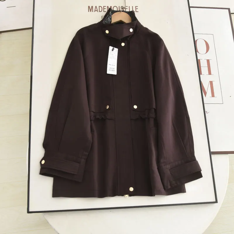 Slimming Stand Collar Mid-Length Women's Jaet Autumn Faion Casual Sle Waist-Cinching Versatile Outerwear Coat
Slimming Stand Collar Mid-Length Women's Jaet Autumn Faion Casual Sle Waist-Cinching Versatile Outerwear Coat