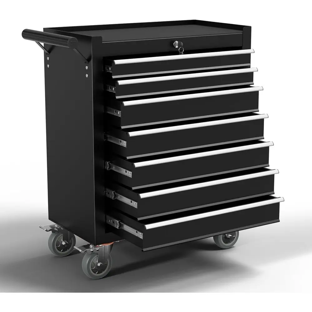 Portable Rolling Tool Chest with Locking System for Garage and Workshop Storage in Black
Portable Rolling Tool Chest with Locking System for Garage and Workshop Storage in Black