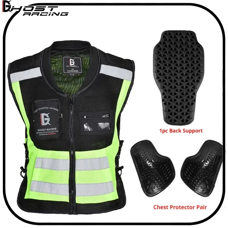 GHOST RACING Tactical Motorcycle Riding Safety Vest Anti Fall Reflective With Chest Back Protectors For Motorbike Racing Touring
GHOST RACING Tactical Motorcycle Riding Safety Vest Anti Fall Reflective With Chest Back Protectors For Motorbike Racing Touring