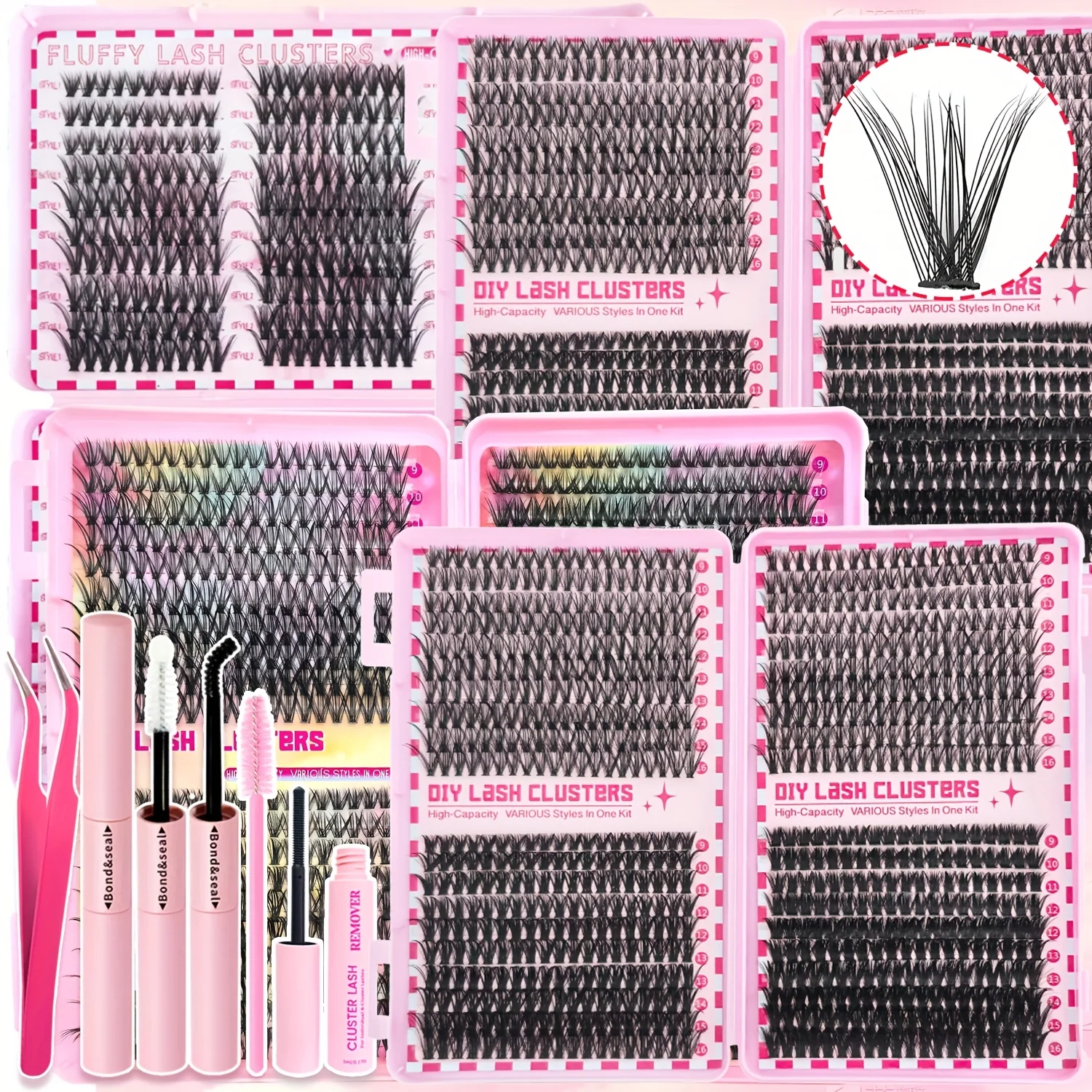 Cluster Eyelashes Super Kit – Natural Volume Individual False Lashes with Lash Bond, Tweezer, and Brush for At-Home Extensions
Cluster Eyelashes Super Kit – Natural Volume Individual False Lashes with Lash Bond, Tweezer, and Brush for At-Home Extensions