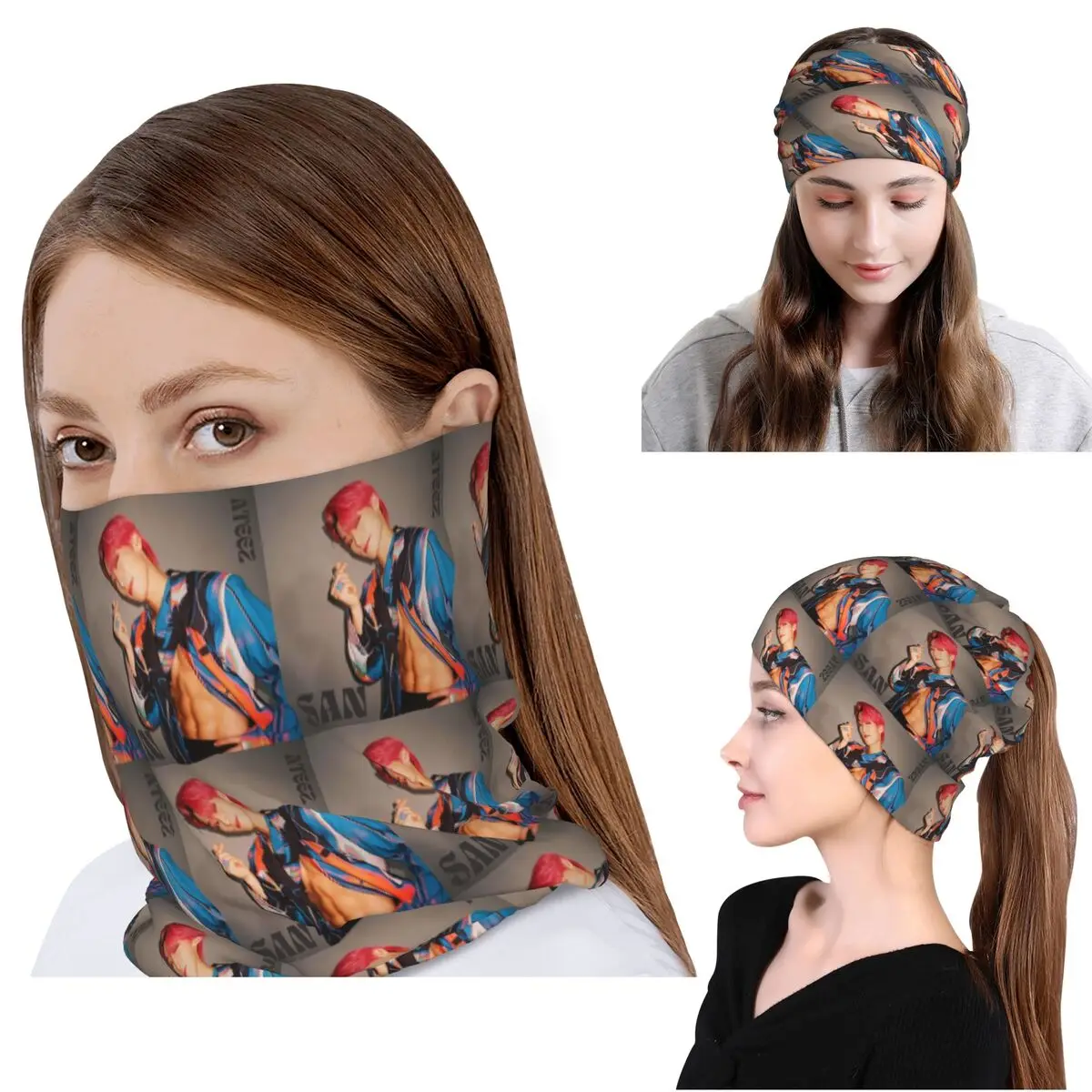 Choi San Ateez Bandana Neck Cover Wrap Scarf Multifunction Headwear Beanies Hat Unisex Adult Winter
Choi San Ateez Bandana Neck Cover Wrap Scarf Multifunction Headwear Beanies Hat Unisex Adult Winter