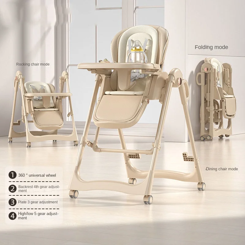 Baby High Chair Infant Baby Dining Chair Convenient Multi-Functional Height-Adjustable Foldable Child Rocking Chair with Tray
Baby High Chair Infant Baby Dining Chair Convenient Multi-Functional Height-Adjustable Foldable Child Rocking Chair with Tray
