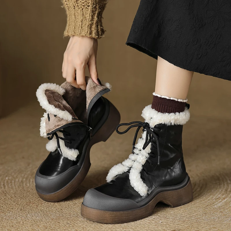 2025 New Arrival Winter Women Snow Boots Real Wool Warm Platform Shoes 100% Leather Cowhide Outdoor Return Ancients Boots
2025 New Arrival Winter Women Snow Boots Real Wool Warm Platform Shoes 100% Leather Cowhide Outdoor Return Ancients Boots