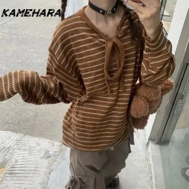 KAMEHARA Japanese Y2k 2000s Style Retro Long Sve Jumpers Women Early Autumn Chic Loose Belt Design One Oulder Shirts Streetwear 
KAMEHARA Japanese Y2k 2000s Style Retro Long Sve Jumpers Women Early Autumn Chic Loose Belt Design One Oulder Shirts Streetwear
