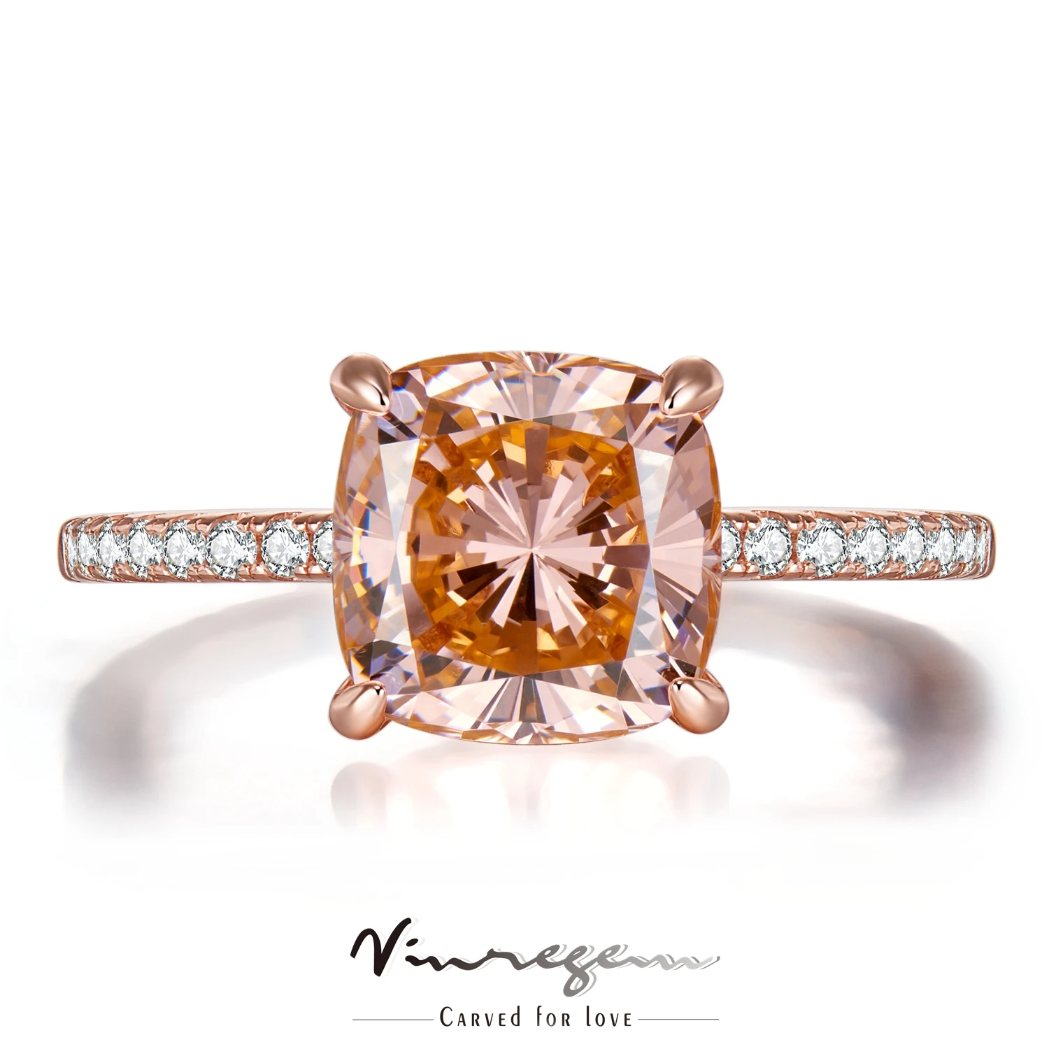 Vinregem Real 925 Sterling Silver Rose Gold 4CT Morganite Synthetic Moissanite Wedding Party Ring for Women Gift Drop Shipping
Vinregem Real 925 Sterling Silver Rose Gold 4CT Morganite Synthetic Moissanite Wedding Party Ring for Women Gift Drop Shipping