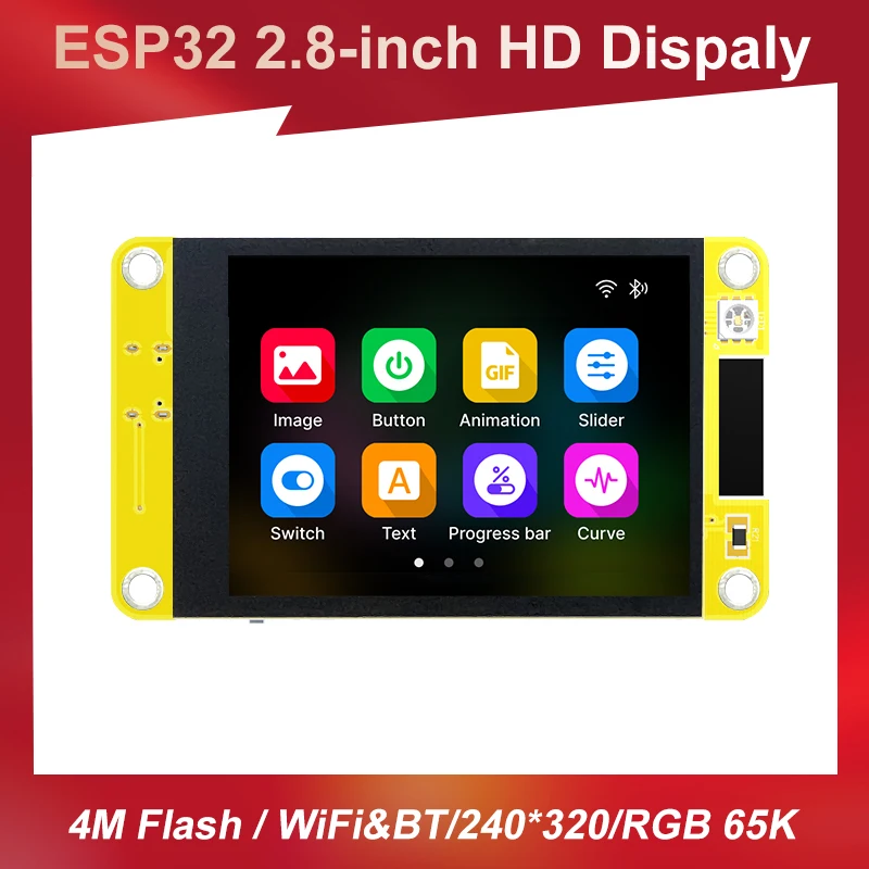Макетная плата ESP32 для Arduino LVGL, Wi-Fi, Bluetooth, смарт-экран, 2,8 дюйма, 240*320, RGB, 65K HD, ЖК-экран TFT
Макетная плата ESP32 для Arduino LVGL, Wi-Fi, Bluetooth, смарт-экран, 2,8 дюйма, 240*320, RGB, 65K HD, ЖК-экран TFT
