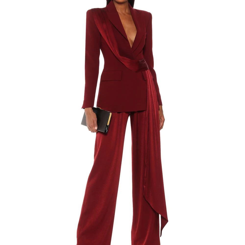 Evening Dinner Suit Sets Women 2Piece Jacket+Velvet Pants Peaked Collar Banquet Gown Alternative Luxe Banquet Attire Best Seller
Evening Dinner Suit Sets Women 2Piece Jacket+Velvet Pants Peaked Collar Banquet Gown Alternative Luxe Banquet Attire Best Seller