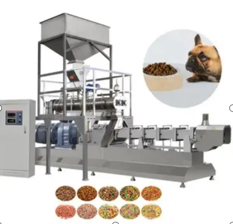 Highly automatic double screw dog food extruder machine big output pet feed processing line
Highly automatic double screw dog food extruder machine big output pet feed processing line