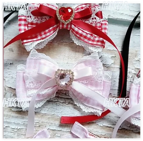 Original Japanese Handmade Plaid Headband Headwear Women Rhinestones Heart Hair Clip Lolita Girls Side Ponytail Hair Accessory
Original Japanese Handmade Plaid Headband Headwear Women Rhinestones Heart Hair Clip Lolita Girls Side Ponytail Hair Accessory