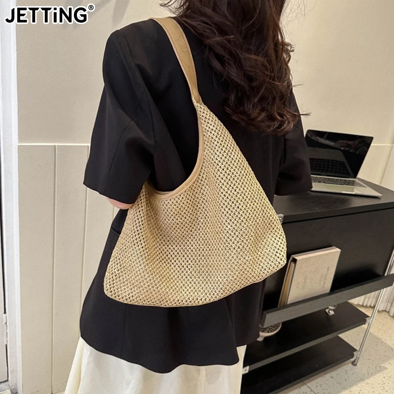 Women's Shoulder Bags Casual Straw Wicker Woven Ladies Handmade Totes Large Capacity Summer Beach Female's Messenger Bag
Women's Shoulder Bags Casual Straw Wicker Woven Ladies Handmade Totes Large Capacity Summer Beach Female's Messenger Bag