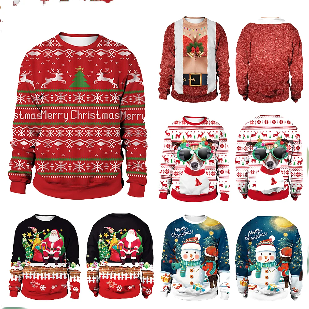 Cosplay Christmas Ugly Sweatshirts for Men Red Funny Printed Pullover Costumes Family Party Hoodies Couple Clothing
Cosplay Christmas Ugly Sweatshirts for Men Red Funny Printed Pullover Costumes Family Party Hoodies Couple Clothing
