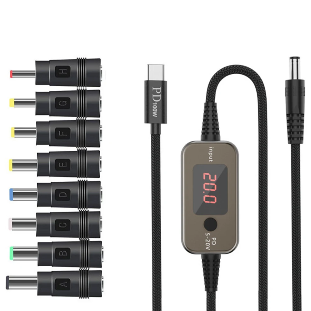 100W USB C To DC Adapter Cable With Connector Tips & LED Display USB C To DC PD Adapter Cable Consumer Electronics Adapters
100W USB C To DC Adapter Cable With Connector Tips & LED Display USB C To DC PD Adapter Cable Consumer Electronics Adapters