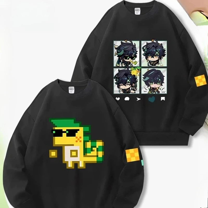 Аниме Genshin Impact Kinich, толстовка большого размера для женщин и мужчин, толстовка с круглым вырезом и длинными рукавами, повседневный спортивный костюм, забавная одежда
Аниме Genshin Impact Kinich, толстовка большого размера для женщин и мужчин, толстовка с круглым вырезом и длинными рукавами, повседневный спортивный костюм, забавная одежда